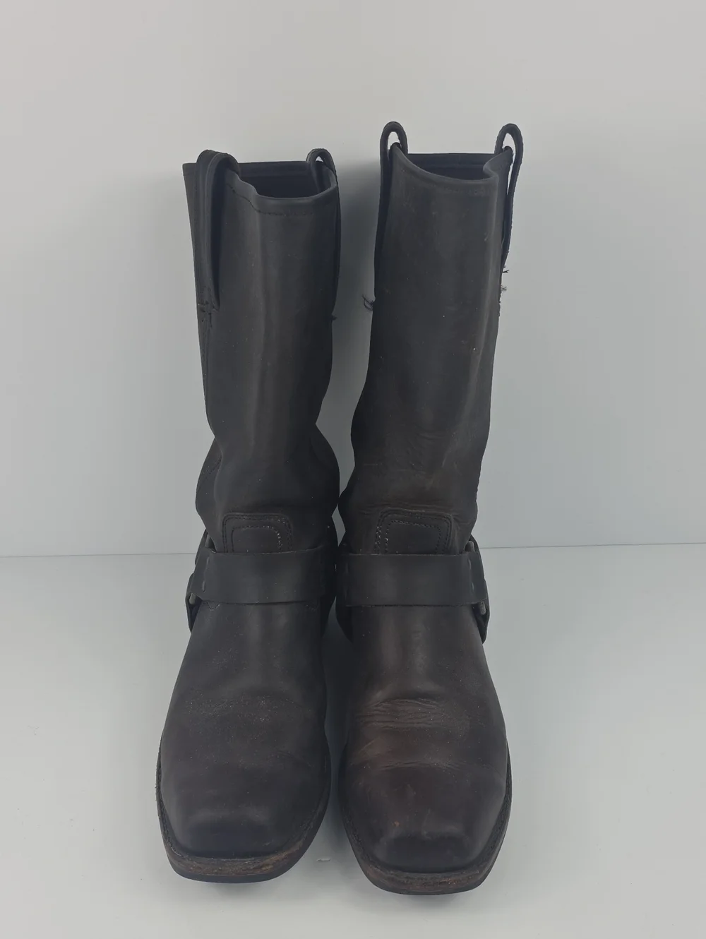 Frye Harness 12R Brown Leather Motorcycle Men's Boots.